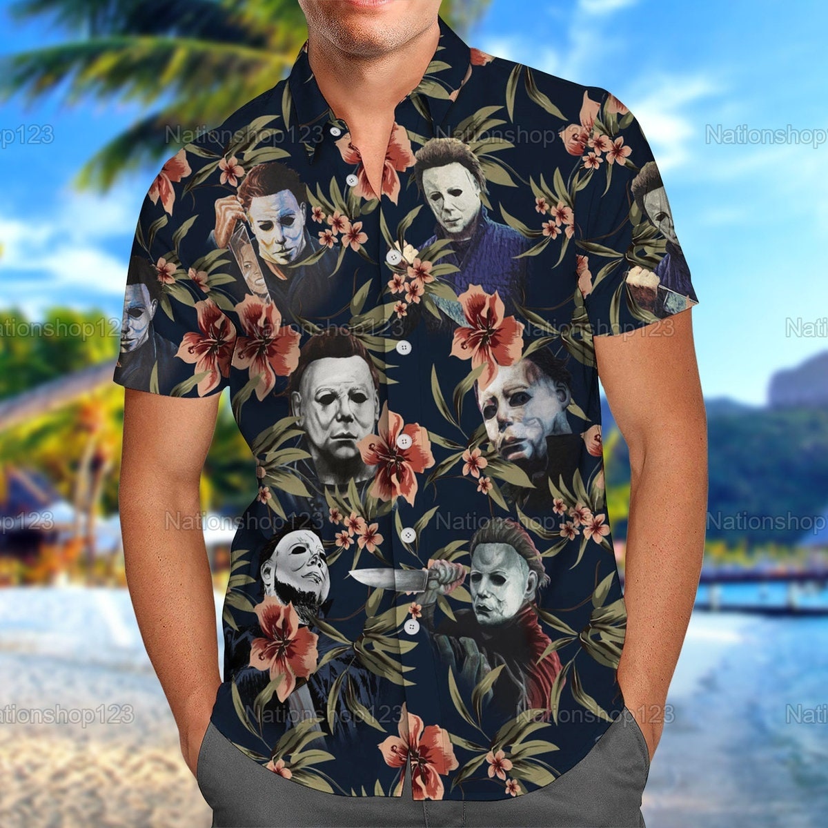 Michael Myers Button Up Shirt