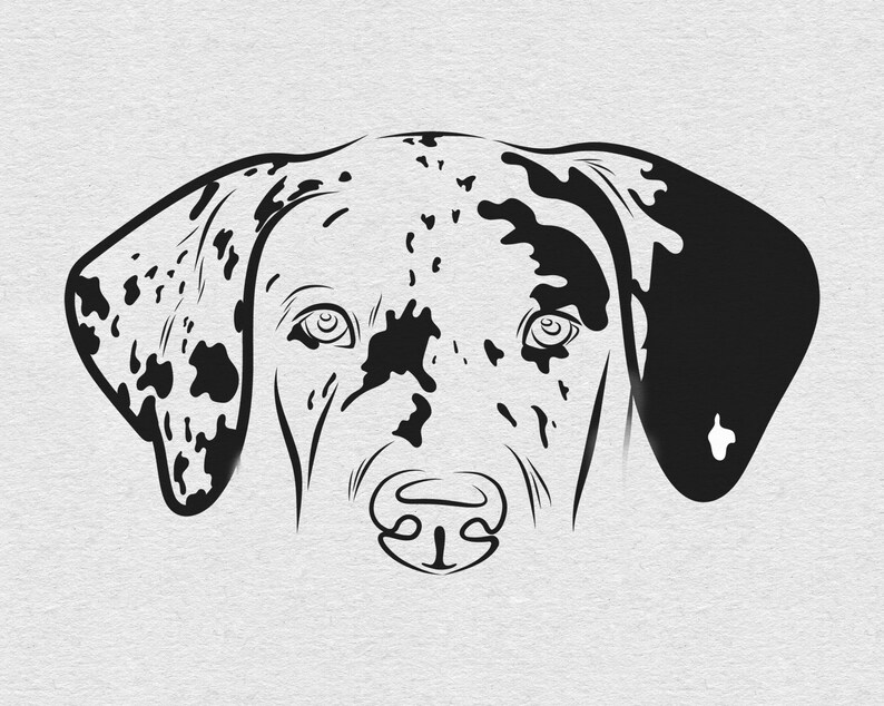 Custom Pet Head Outline Drawing Dog Ear Drawing Pet Face Etsy