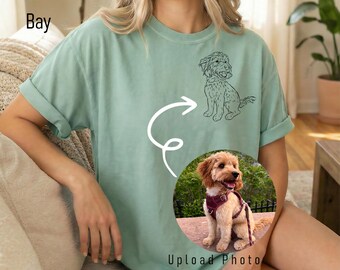 Camiseta personalizada con diseño de mascotas, camiseta minimalista con retrato de perro, regalo personalizado para amantes de los animales.