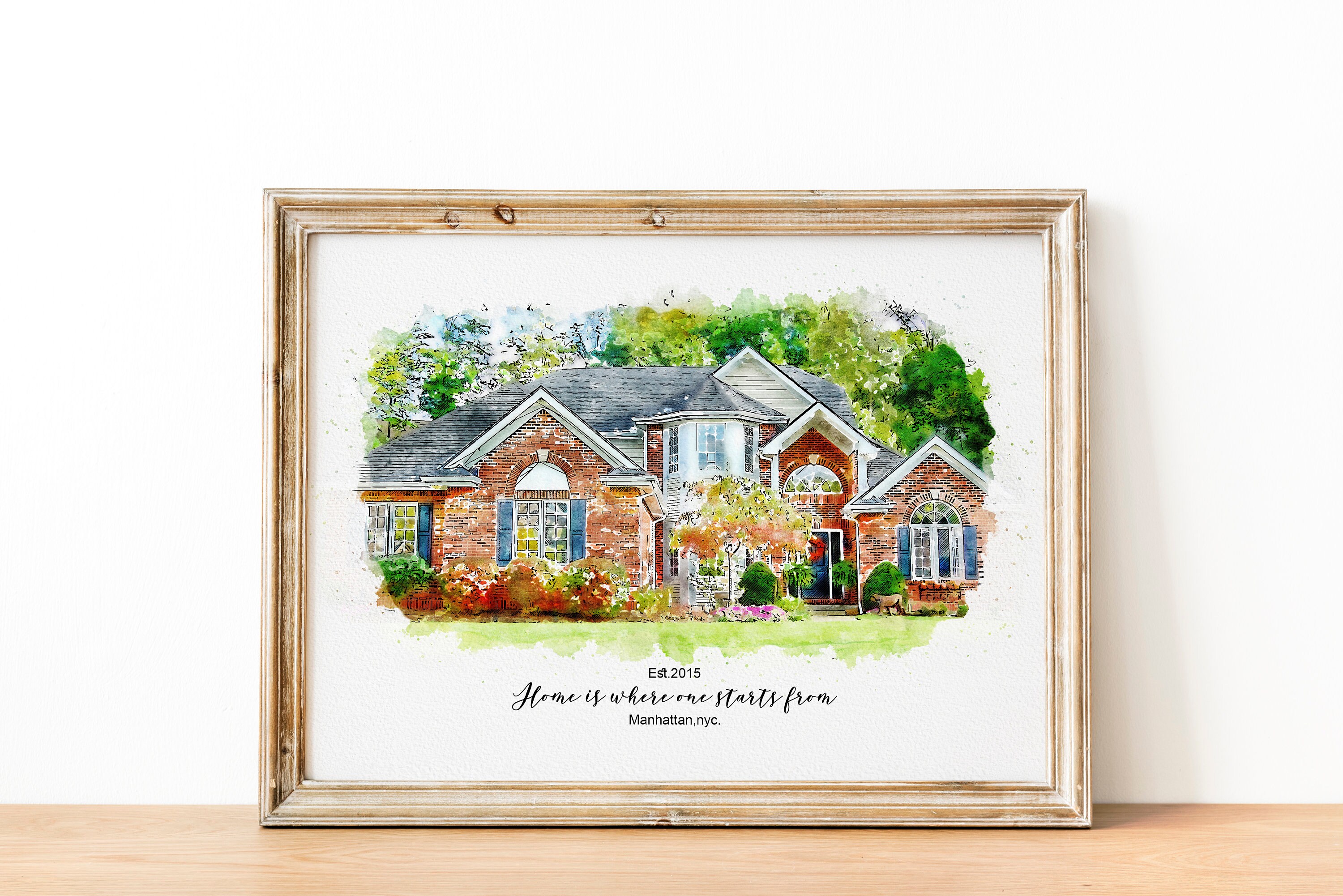 New Home Housewarming Gift Watercolor House Painting Custom Etsy