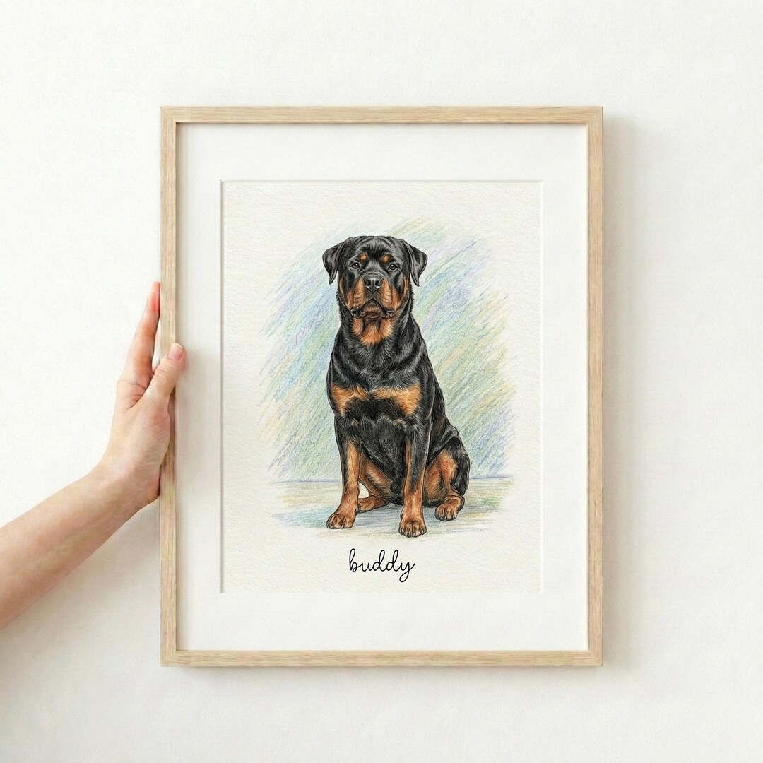 Custom Dog or Cat Portraits Using Pet Photo Personalised Digital Dog ...