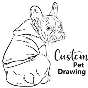 Custom Pet Body Outline Drawing, Dog Ear Drawing, Pet Tattoo Design, Cat Ear Drawing, Dog Outline, Cat Outline, Pet Outline, DIGITAL file