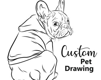 Custom Pet Body Outline Drawing, Dog Ear Drawing, Pet Tattoo Design, Cat Ear Drawing, Dog Outline, Cat Outline, Pet Outline, DIGITAL file