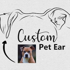 Custom Pet Ear Outline Drawing, Dog Ear Drawing, Pet Ear Tattoo Design, Cat Ear Drawing, Dog Outline, Cat Outline, Pet Outline, DIGITAL file