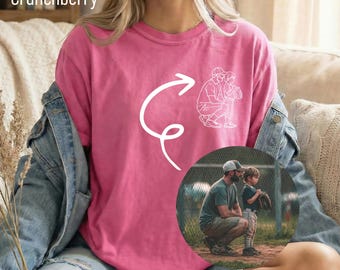 Camiseta personalizada para papá futbolista, camiseta con diseño personalizado a partir de una foto, regalo deportivo para el Día del Padre, camiseta a juego para papá e hijos.