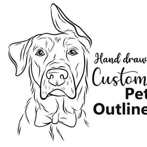 Benutzerdefinierte Haustier Umriss Zeichnung, Hunde Ohr Zeichnung, Haustier Tattoo Design, Katze Körper Zeichnung, Hunde Umriss, Haustier Umriss, digital handgezeichnete DIGITALE Datei