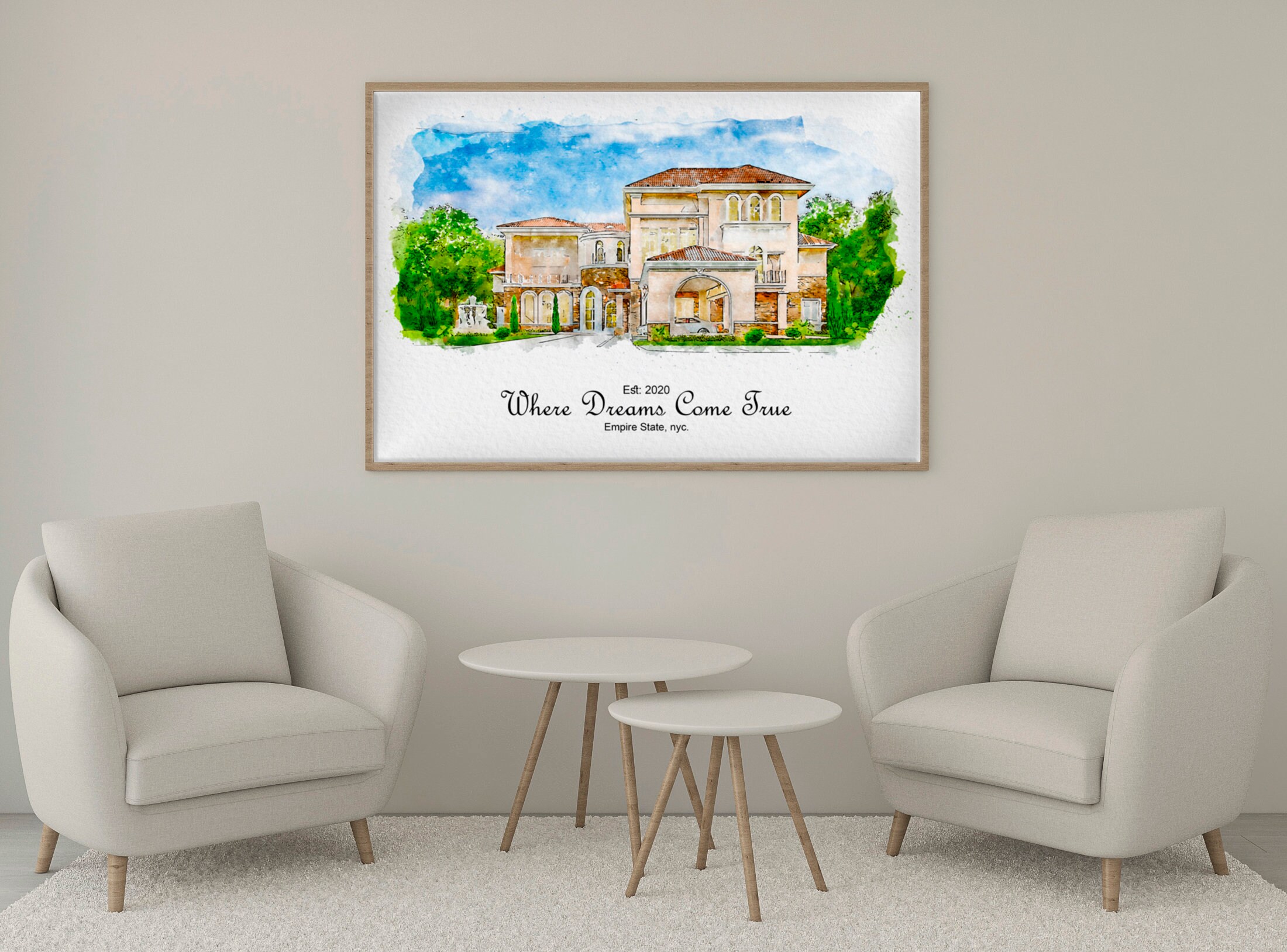 New Home Housewarming Gift Watercolor House Painting Custom Etsy