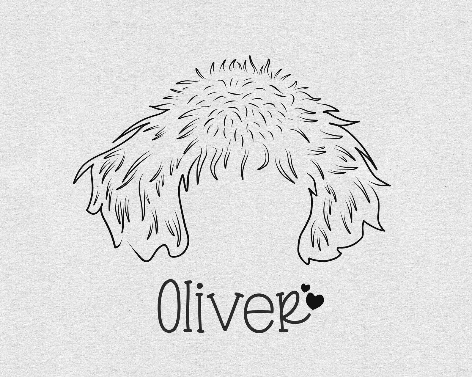 Custom pet ear outline drawing dog ear drawing pet ear etsy canada