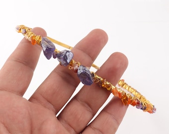 Amethyst Hair Band: Brass Crystal Hair Hoop, Gemstone Jewelry