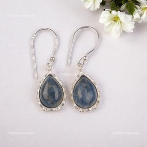 Valuable Sodalite Earrings, Blue Gemstone Earrings, Drop & Dangle Earrings, 925 Sterling Silver Jewelry, Anniversary Gift, Earrings For Wife