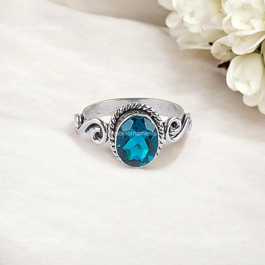 プレシャスアパタイトリング、ブルージェムストーンリング