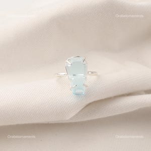 Natural Sky Blue Topaz Ring, Blue Gemstone Ring, Statement Ring, 925 Sterling Silver Jewelry, Birthday Gift, Ring For Daughter