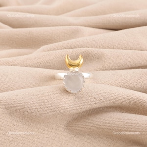 Natural Selenite Ring, White Gemstone Ring, Statement Ring, 925 Sterling Silver Jewelry, Engagement Gift, Ring For Wife