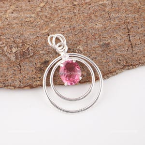 Pink Tourmaline Pendant: 925 Sterling Silver Gemstone Jewelry