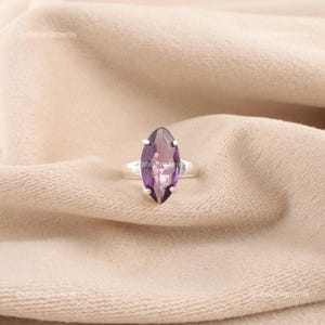 Elegant Amethyst Ring, Purple Gemstone Ring, Statement Ring, 925 Sterling Silver Jewelry, Birthday Gift, Ring For Love