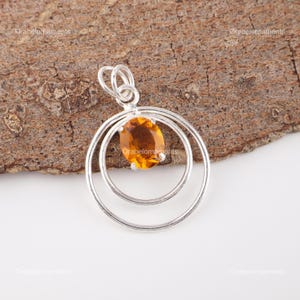Exquisite Citrine Pendant, Yellow Gemstone Pendant, Pendant, 925 Sterling Silver Jewelry, Birthday Gift, Pendant For Her
