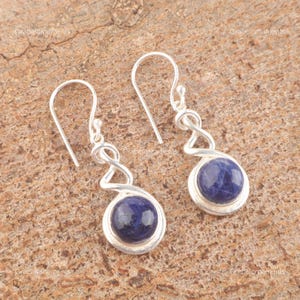 Exquisite Sodalite Earrings, Blue Gemstone Earrings, Drop & Dangle Earrings, 925 Sterling Silver Jewelry, Birthday Gift, Earrings For Her