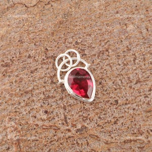 Pink Rubellite Sterling Silver Pendant: Pear Gemstone Jewelry