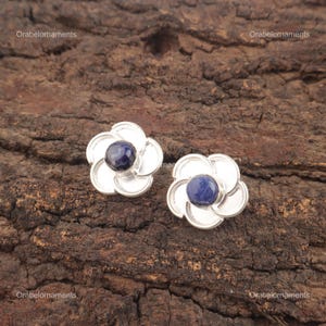 Precious Sodalite Earrings, Blue Gemstone Earrings, Drop & Dangle Earrings, 925 Sterling Silver Jewelry, Birthday Gift, Earrings For Sister