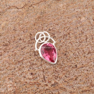 Pear Pink Tourmaline Pendant: 925 Sterling Silver Gemstone Jewelry
