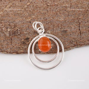 Carnelian Pendant: Handmade 925 Sterling Silver Gemstone Jewelry