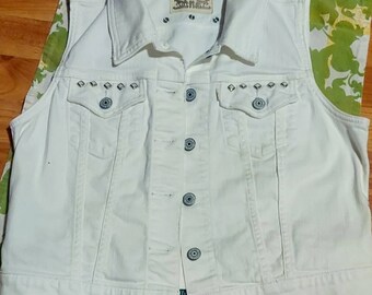 white denim vest