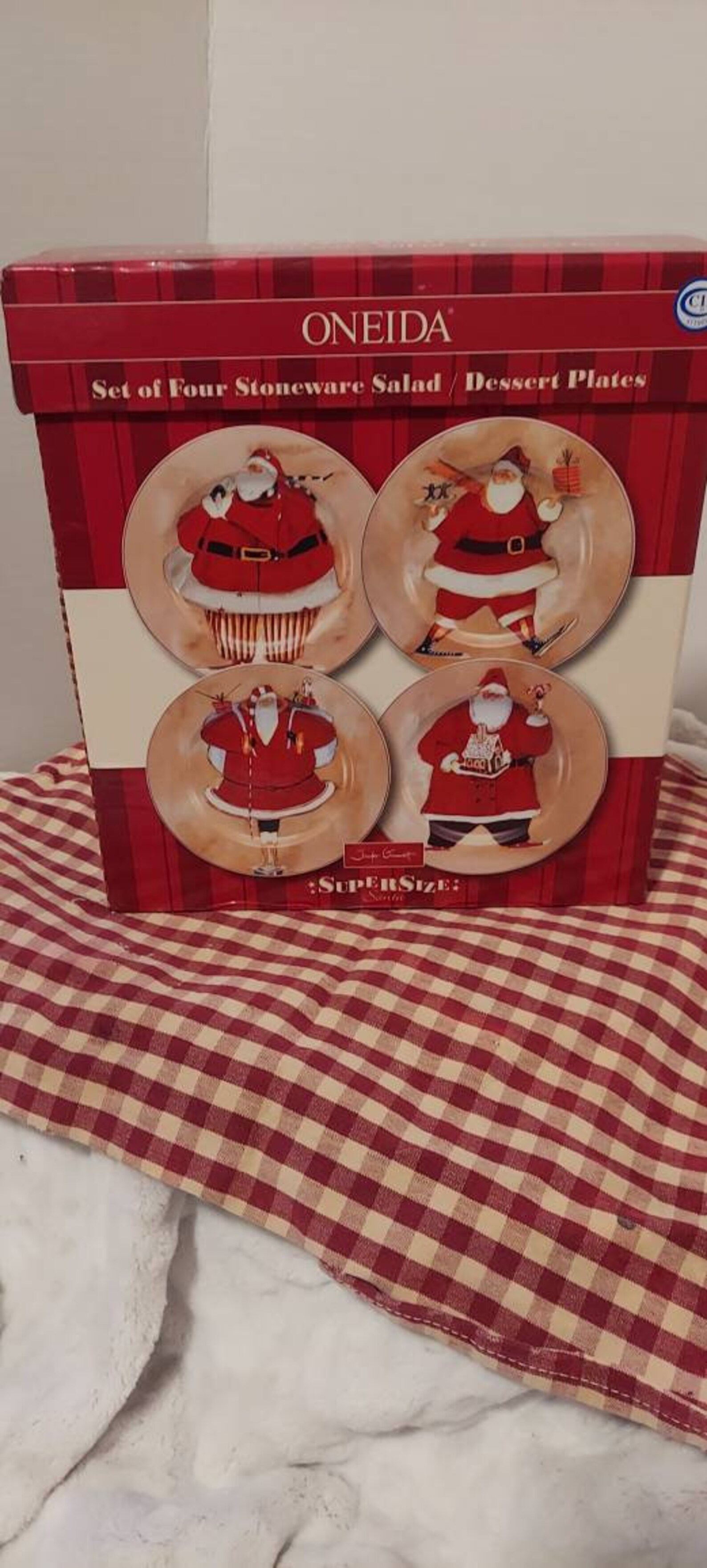 Oneida Christmas Santa Salad Plates. Oneida Super Size Dessert Etsy