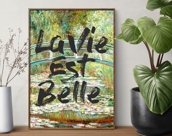 Monet Water Lilies Art Print: La Vie Est Belle Giclee Poster