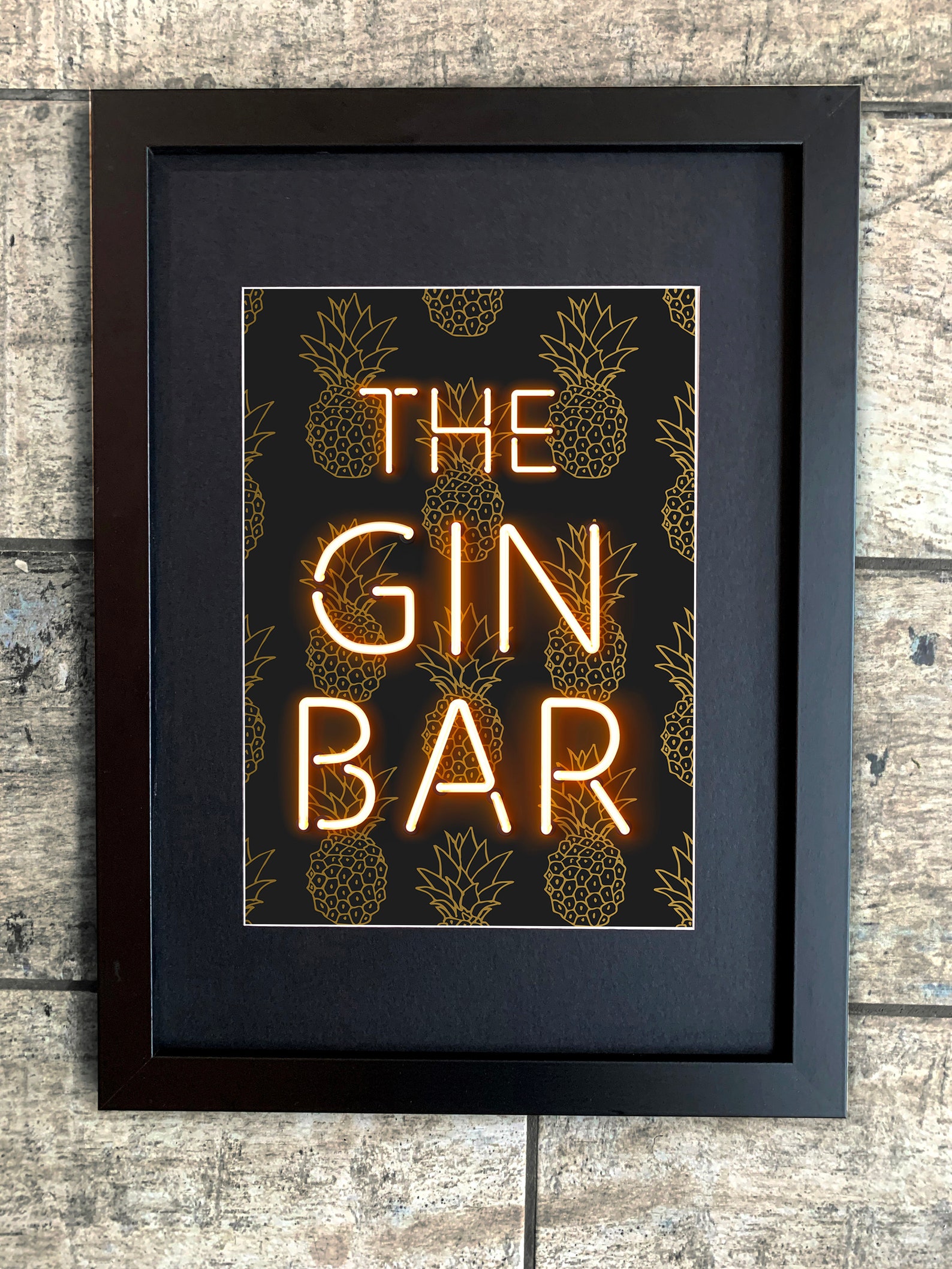 THE GIN BAR print neon bar sign gin sign bar signs | Etsy