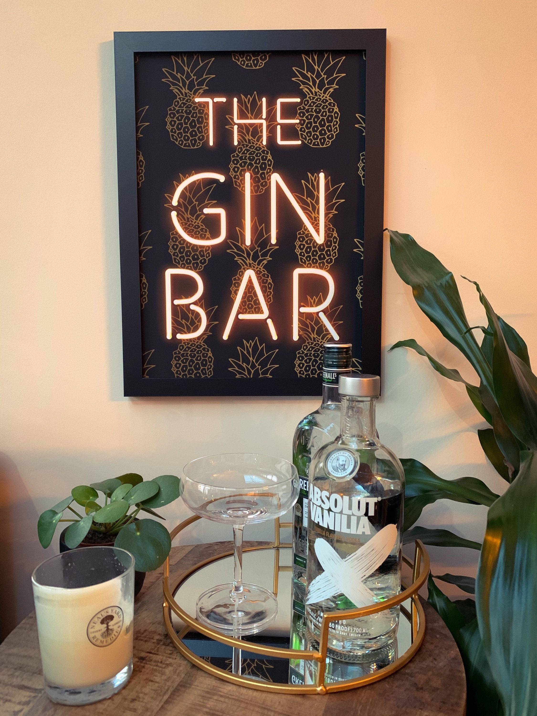 THE GIN BAR print neon bar sign gin sign bar signs | Etsy