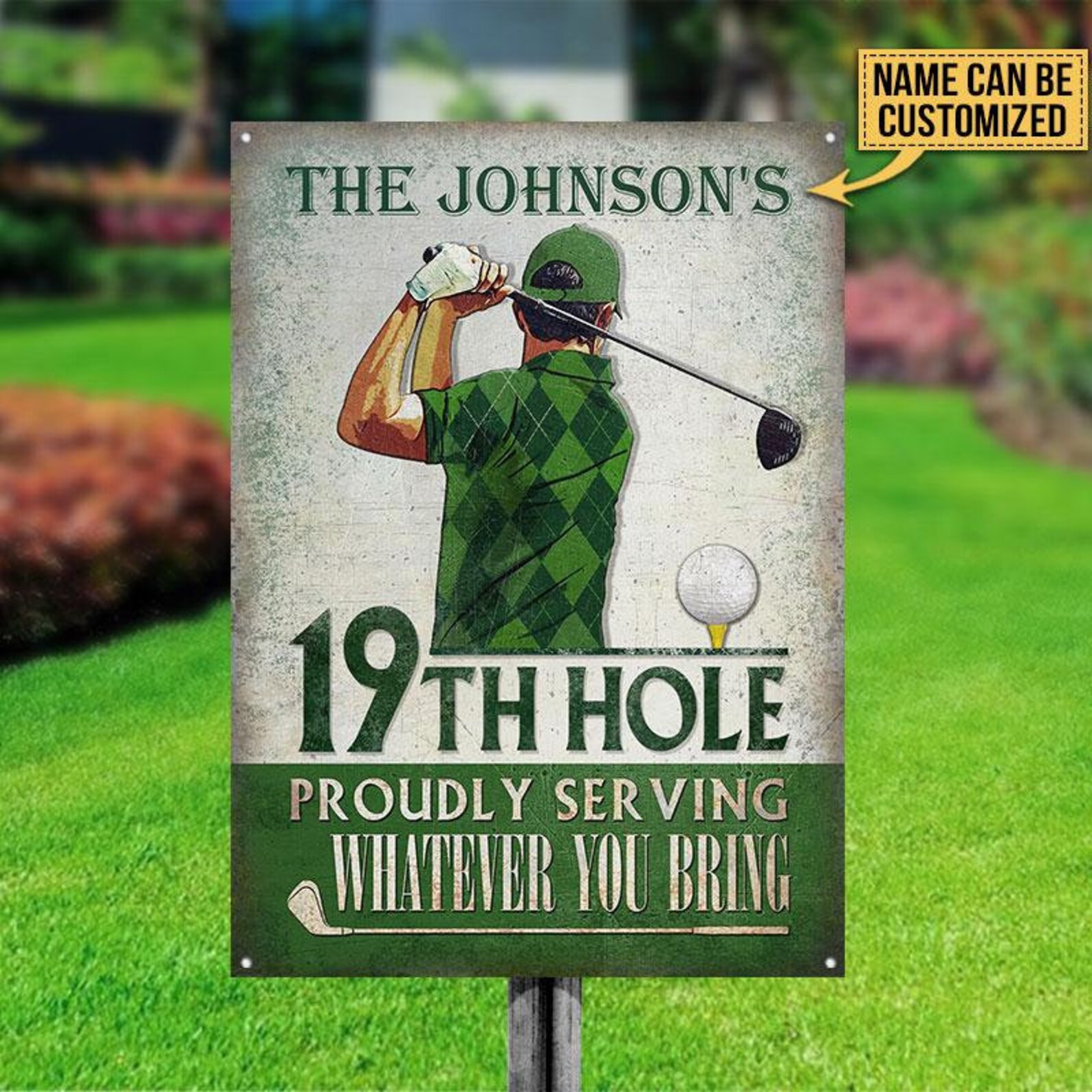 Personalized Golf 19th Hole Classic Metal Signs Golf Wall Etsy