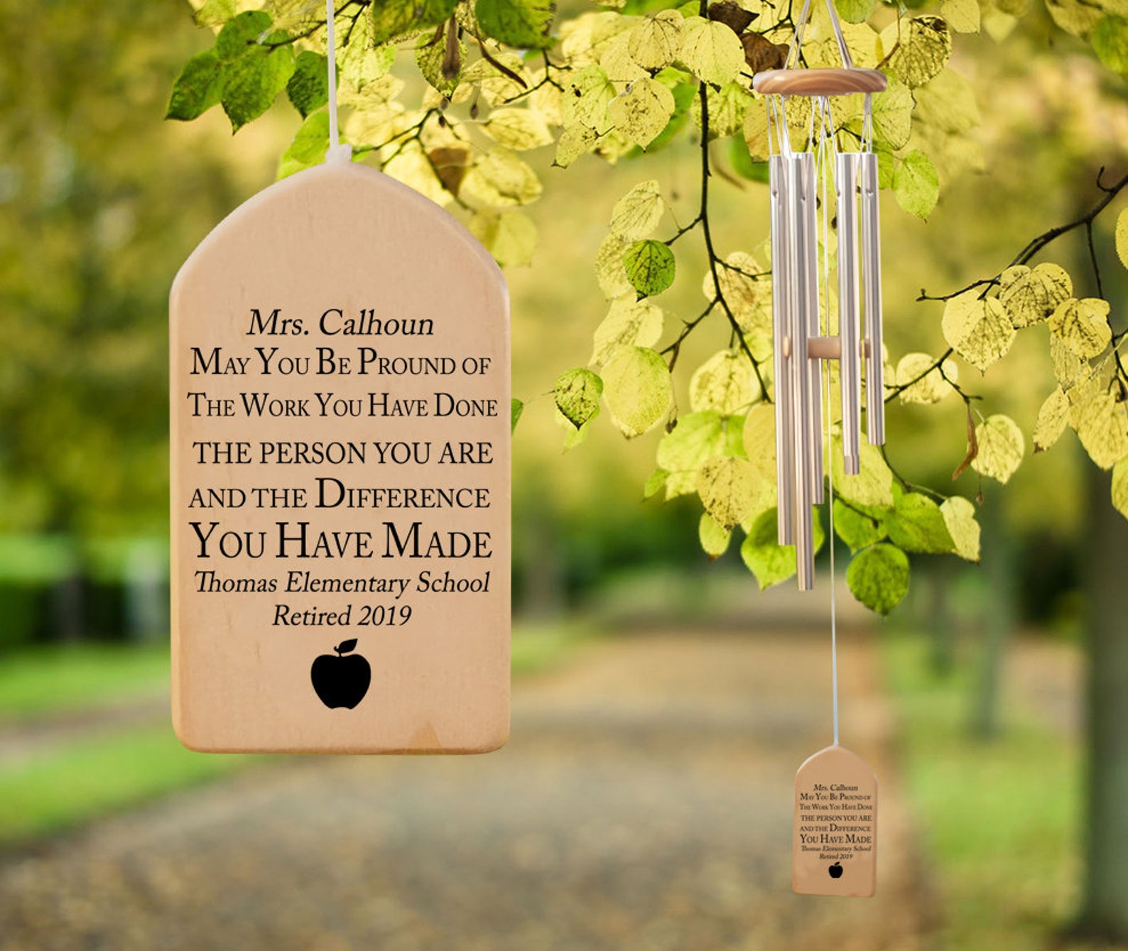Teacher Wind Chime Teacher Retirement Wind Chime Wind Chime Etsy