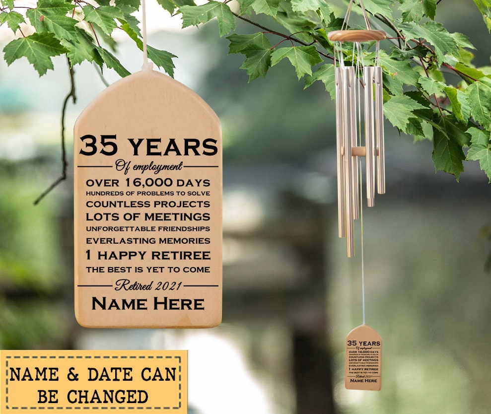 Personalized Retirement Wind Chime Custom Retirement Gifts Etsy