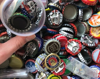 Random Scoops of Bottle Cap Pins and Magnets plus Earrings