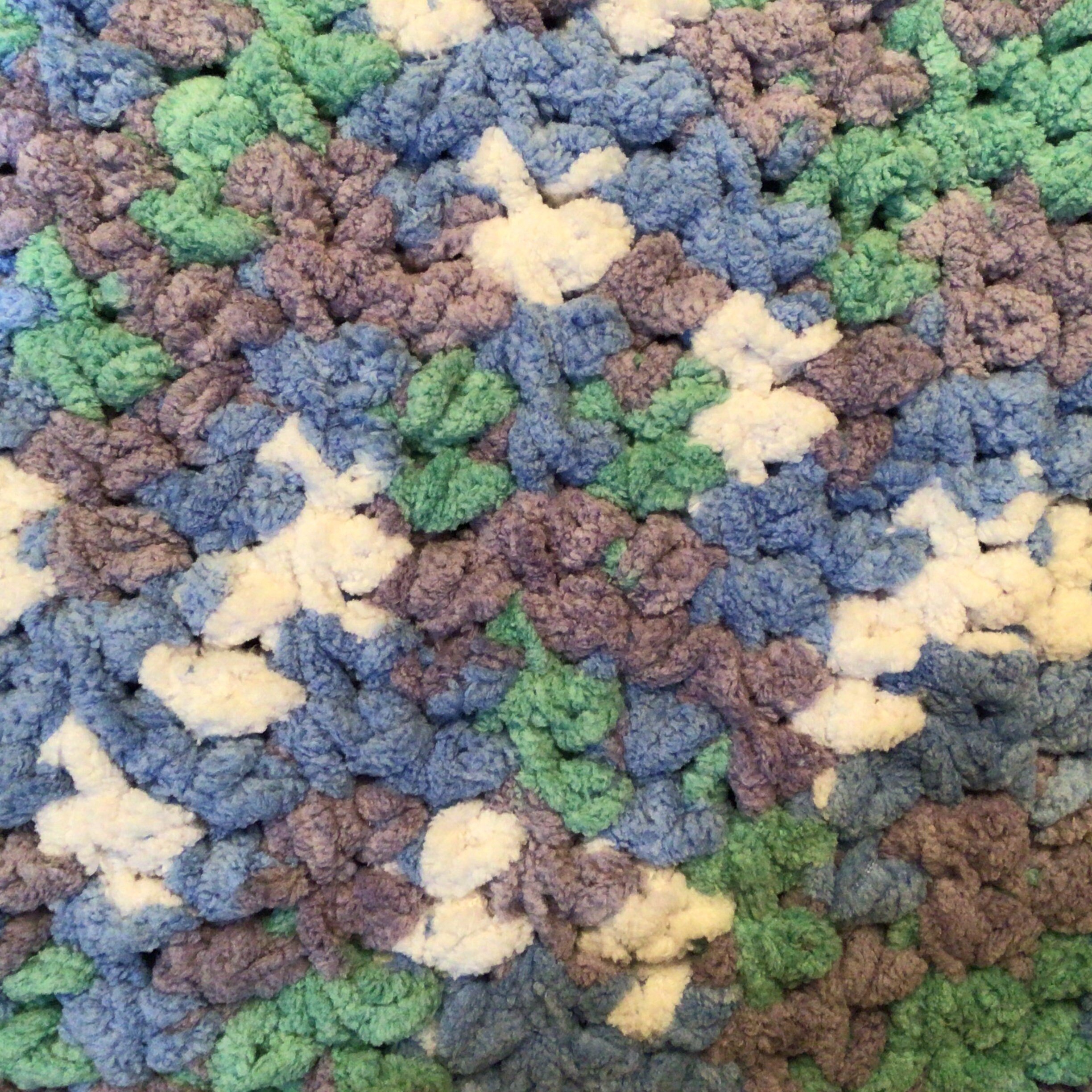 Large Crocheted Bernat Chenille Yarn Baby Blanket Etsy