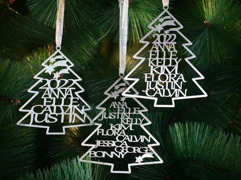 Personalized Family Christmas Tree Ornaments 2022 christmas Etsy
