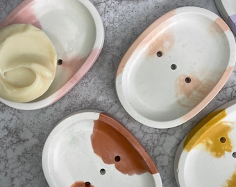 Marbled Concrete Soap Dish | Eco-Friendly Soap Dish
