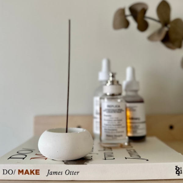 Concrete Incense Holder | Modern Incense Burner | Incense round stone holder | concrete incense stick holder | Incense cone holder