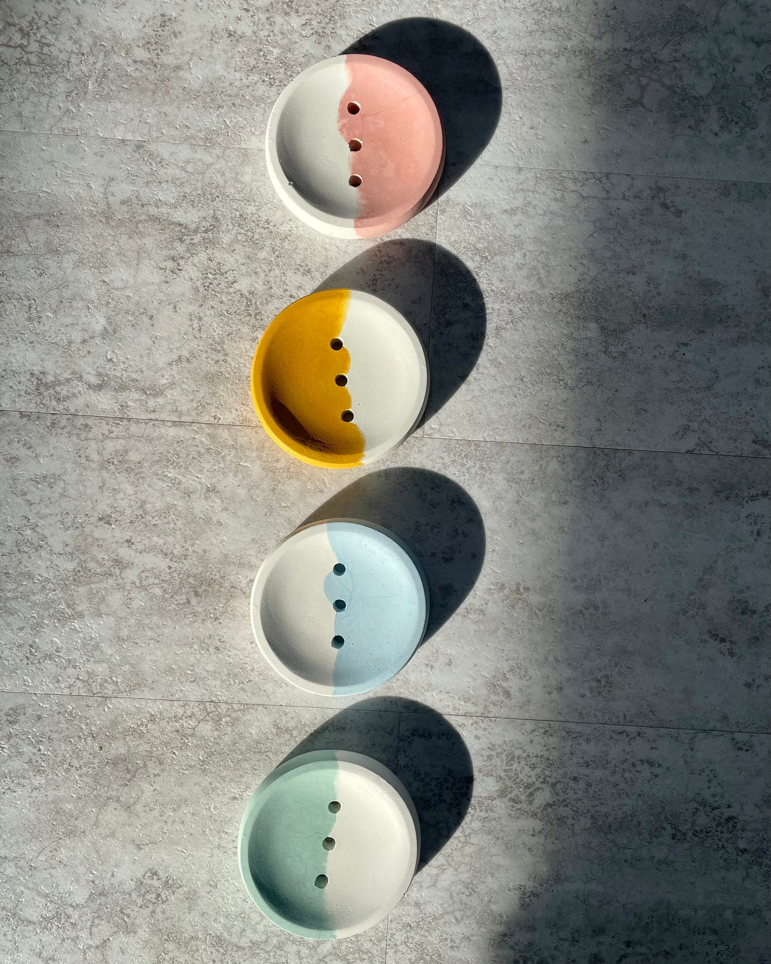 Round Concrete Soap Dish EcoFriendly Soap Dish Circle Etsy