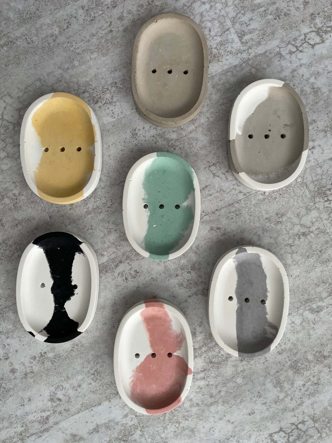 Marbled Concrete Soap Dish EcoFriendly Soap Dish Etsy