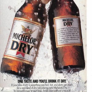 Anuncio vintage de cerveza seca Michelob