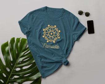 Bio T-Shirt für Damen mit Namaste Mandala Symbol