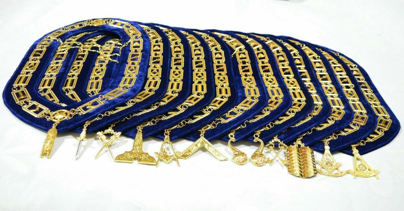 Masonic Regalia Blue Lodge Chain Collar With Officer Jewels Etsy