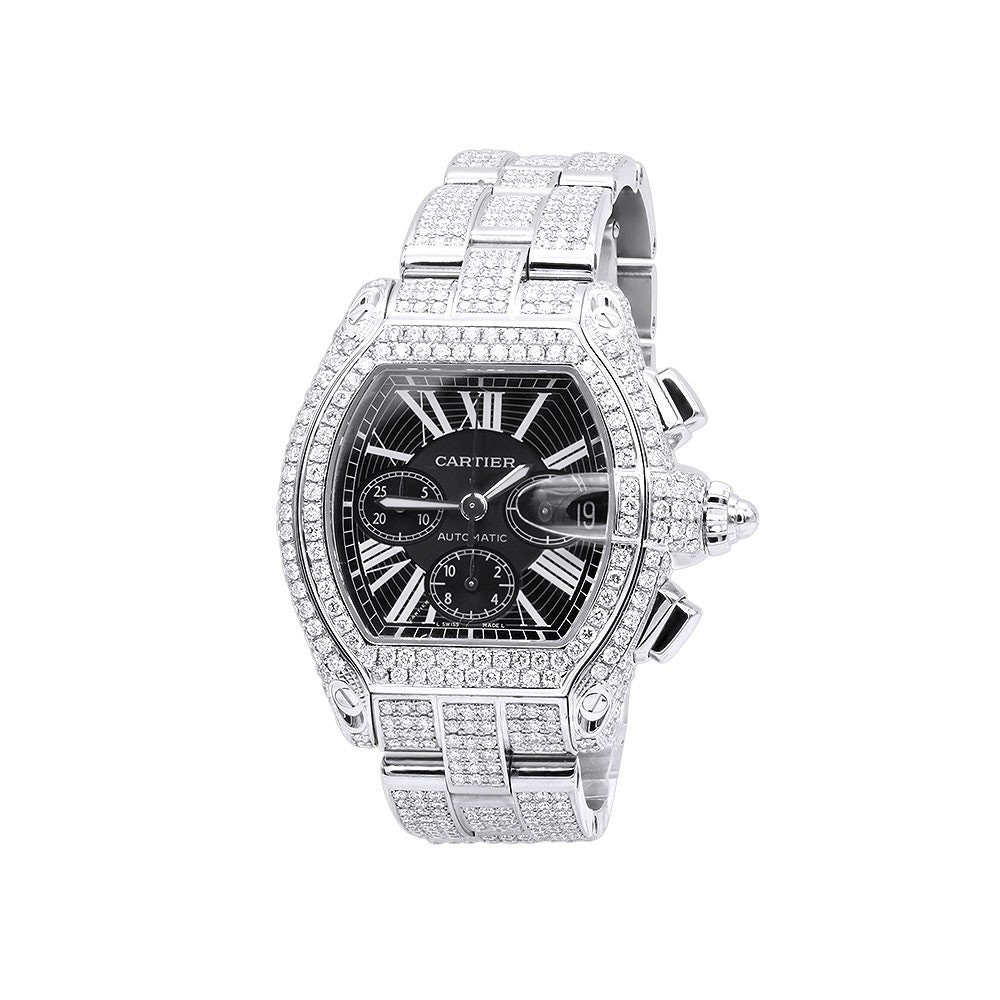 cartier skeleton watch iced out