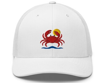 Embroidered Crab Trucker Hat | Crab Hat