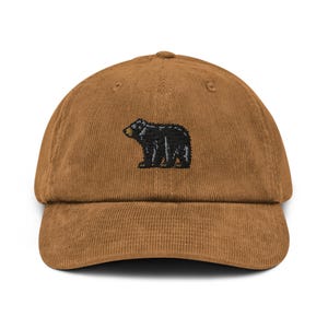 Bear Embroidered Corduroy hat | Corduroy Hat
