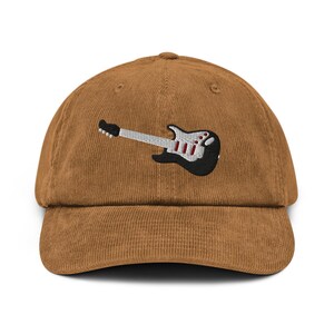 Embroidered Hat - Embroidered Corduroy Hat -   Guitar Hat