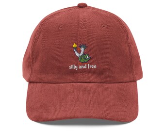 Silly Goose Corduroy Hat, Embroidered Silly Goose Hat, 4th of July Hat