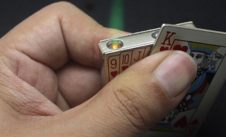 Refillable Playing Cards Butane Lighter With Flashlight Etsy