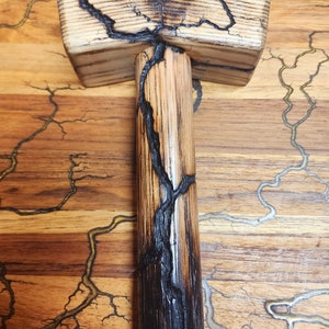 Wooden gradient hammer / Mjolnir with fractal electricity burning